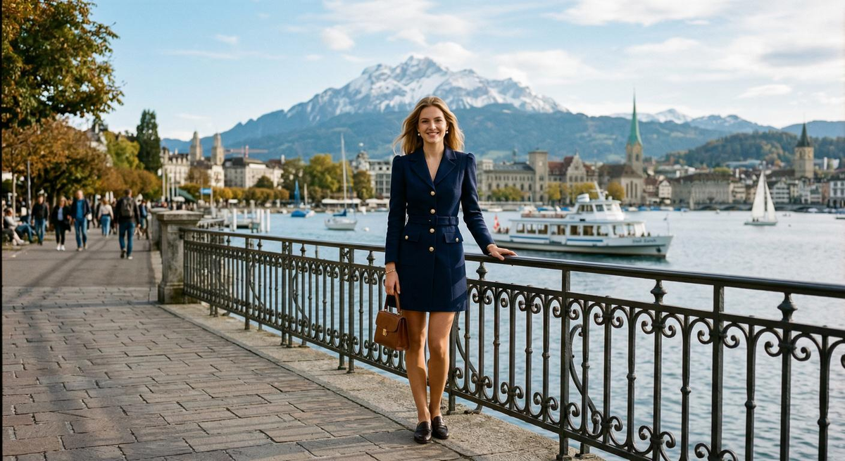 Escort Zurich. Zurich Lake Promenade with Alpine Views Escort Zurich. Zurich Lake Promenade with Alpine Views