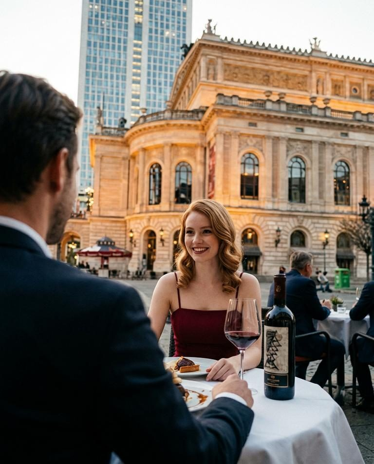 Escort Date Frankfurt - Dinner in Front of the Old Opera House Escort Date Frankfurt - Dinner in Front of the Old Opera House